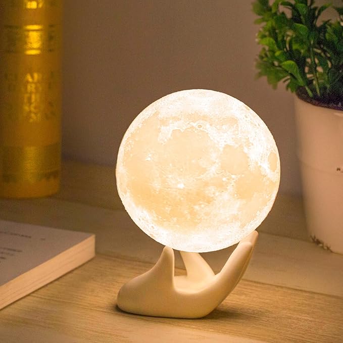 3D Moon Lamp with 3.5 Inch Ceramic Base